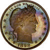 Obverse of 1898 Barber Quarter Dollar